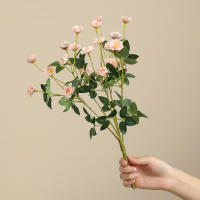 1PC Bouquet De Rosas Simuladas Pequeño Decoración De Casa Para Boda Y Fotografía Props De Flores Artificiales De Seda - details 11