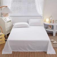 Sábana Individual One Piece Hoteles B&B Uso Doméstico Blanco Puro Material Lavado Poliéster/Celulosa Sábana De Cama Sin Fundas De Almohada - details 8