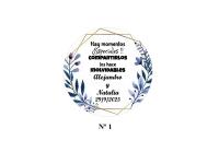 Lote de 40 etiquetas para bodas personalizadas adhesivas redondas de 4,5 cm con pegatinas personalizadas para detalles de invitados de boda aniversarios - details 2