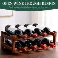 Estante De Vino Para 8-12 Botellas Soporte De Cocina Organizador De Barra Ecológico Y Espacioso Para Cubas Y Botellas De Vino Rojo - details 3