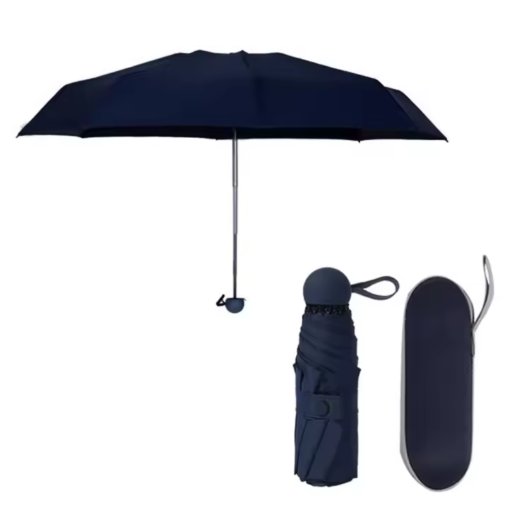Mini Paraguas de viaje resistente al viento, Paraguas plegable mini, Mini sombrilla de viaje, paraguas pequeño portátil compacta para sol y lluvia, paraguas hombre y mujer, paraguas plegable resistente viento - 1