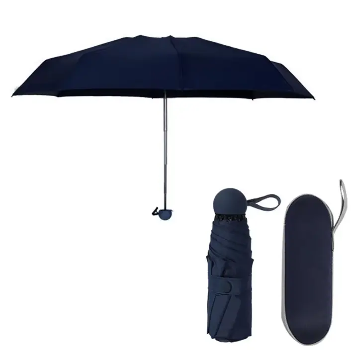 Mini Paraguas de viaje resistente al viento, Paraguas plegable mini, Mini sombrilla de viaje, paraguas pequeño portátil compacta para sol y lluvia, paraguas hombre y mujer, paraguas plegable resistente viento - 1