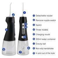 Fregador De Dientes Portátil PAKISS Con 4 Modos Alta Potencia Suave Para Encías Elimina Placa Y Partículas De Alimentos Impermeable Y Recargable - details 1