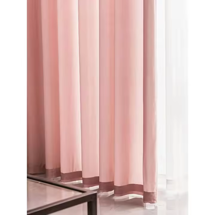 Cortinas De Living Room En Gauze Rosa Minimalista 1PC Translúcida Y No Transparente Para Dormitorio Material 100% Poliéster - 1