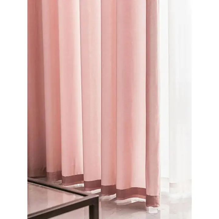 Cortinas De Living Room En Gauze Rosa Minimalista 1PC Translúcida Y No Transparente Para Dormitorio Material 100% Poliéster - 1