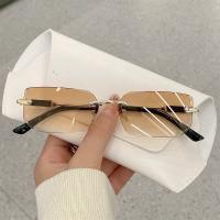 Gafas De Sol Rectangular Para Mujer Y Hombre Marco Metálico Lente Transparente Protección UV400 ModaVintage - details 0
