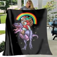 Manta De Ternura Con Diseño De Perro Dachshund Husky Unicornio Y Tyrannosaurus Para Sala De Estar Y Dormitorio Poliéster Suave Y Colorido Para Todas Las Estaciones - details 2