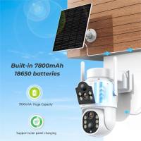 Cámara Solar inalámbrica de 4MP, lente Dual, WiFi, PTZ, cámara de videovigilancia para exteriores con batería integrada, tiempo de espera prolongado, iCsee,Cámara de videovigilancia de batería,Cámara - details 3