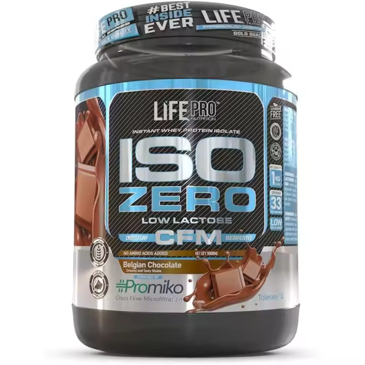 Life Pro Nutrition Life Pro Isolate Zero 1 Kg - Proteína Aislada de Suero - Sabor Chocolate Belga - Alta Calidad - 1