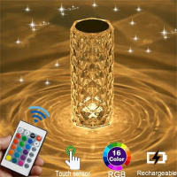 Lámpara De Mesa De Rosas De Cristal LED Con Control Remoto Y USB Luz Nocturna Romántica De Diamantes Decoración En 16 Colores - details 3