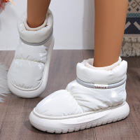 Botas De Nieve Impermeables Para Mujer Invierno 2023 Plataforma Antideslizante Conforzado De Almohadilla De Plush Grueso Tacones Medios Tobilleras Calientes Con Peluche - details 6