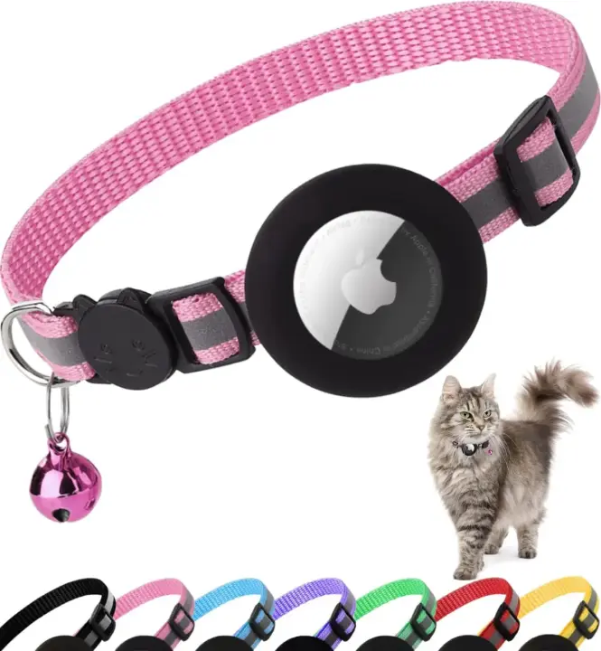 Collar Reflectivo Para Gatos Con Portador De Apple Air Tag Y Campana 1 Pieza Apto Para Niños Y Niñas Gatos De Todas Las Edades - 1