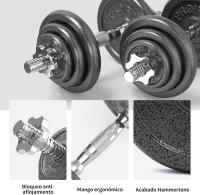 Kit de mancuernas ajustables de hierro fundido-Juego de mancuernas con barra de conexión para levantamiento de pesas, culturismo, Fitness, ejercicios de gimnasio en casa - details 2