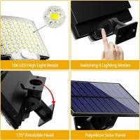 Lámpara De Pared Solar Con Control Remoto Y Sensor De Movimiento 160 LEDs Impermeable Para Iluminación Del Jardín Garage Y Atrás Del Patio - details 23