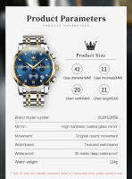 Reloj De Pulsera Multifuncional Para Hombre OLEVS Con Fase De La Luna Acero Inoxidable Resistente Al Agua Lujo Marca Reloj De Pulsera Masculino - details 9