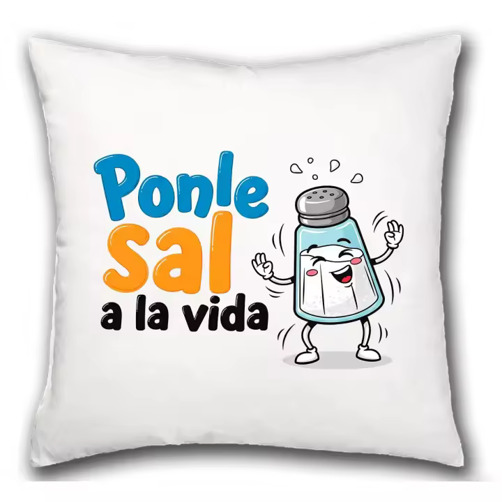 MERCHANDMANIA Cojín frase motivadora graciosa vida alegre divertida hogar comodo cussion - 1