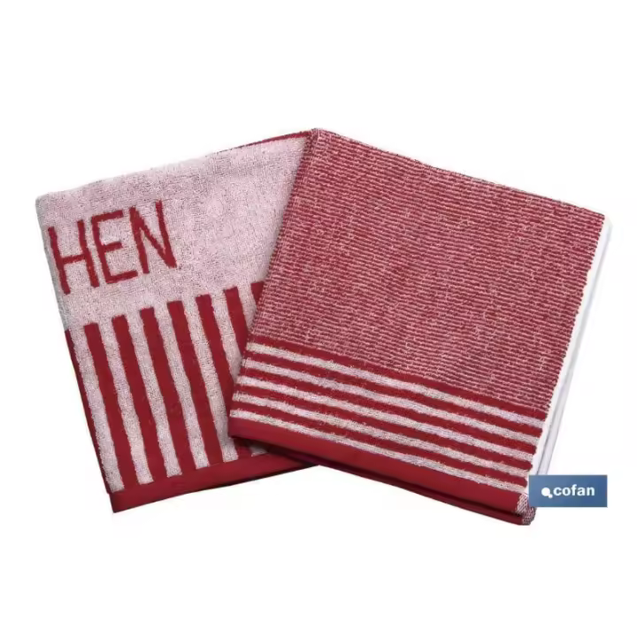 Pack 2 paños cocina 50x50 rojo - 1