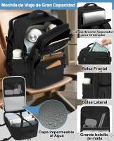 Mochila de viaje de cabina de avión para Ryanair Easyjet hombres mujeres mochila bolsa de viaje de mano, negro-S - details 2