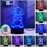 Lámpara De Noche LED 3D Stitch De Acrílico Para Hogar Y Niños 16 Colores Luz De Mesa Decoración De Cumpleaños Y Día De San Valentín Lámpara De Cama - details 0