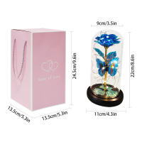 Lámpara De Rosas Artificiales Con LED Colores Y Mariposa En Vidrio Regalo Para Mujeres Luz De Galaxia Rosa Artificial Con Mariposa Y LED Colorido - details 25