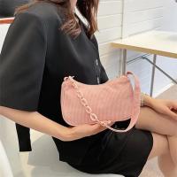 Bolso De Hombro De Corduroy Chic Con Cadena Underarm Bolso De Mano Sencillo Para Mujeres Con Cremallera Adecuado Para El Uso Diario - details 0