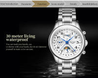 Reloj De Pulsera De Lujo Para Hombre GUANQIN 2025 Acero Inoxidable Impermeable Con Fase Lunar Y Calendario Marcas Arábigas Cristal De Zafiro - details 6