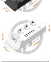 Adaptador de corriente de la UE with Puerto USB y Fuente de Alimentación independientes, cable de extensión de 2 m y función de carga - details 3