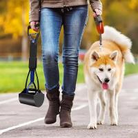 Escobilla Para Perros Con Manija Larga Y Abrazadera Herramienta De Recogida De Excrementos Plegable Para Exterior Limpiador De Feces De Animales - details 15