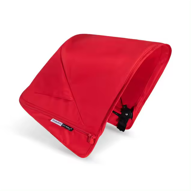 BUGABOO - capota para silla o carrito de bebé - Color ROJO - Válido para modelos DONKEY 3 - Extensible - Protección solar UPF 50+ - 1