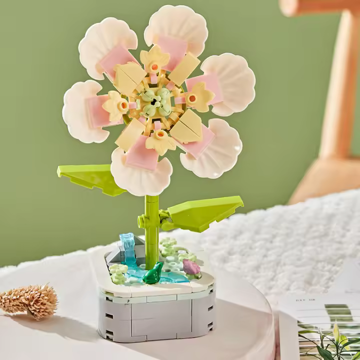 Bloques de construcción de flores, flores preservadas, 10328, rosa, regalo del Día de San Valentín, ramo romántico, juego de montaje - 1