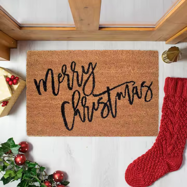 Alfombra Pequeña Para Habitación Y Exterior Diseño Navideño Color Marrón Decorativa Matriz De Bem-vindo Tapete De Acrílico 100% Para Sala De Estar - 1