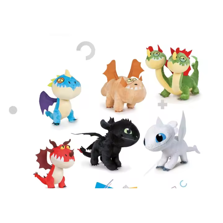 PELUCHE PLAY BY PLAY HTTYD3 20CM 25CM 30CM Los personajes son TOOTHLESS, BARF Y BELCH, MEATLUG,STORMFLY,HOOKFANG Y LIGHTFURY - 1