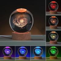 Lámpara De Noche LED Creativa Con Galaxia Milky Way En Cristal 6CM RGB Para Decoración De Habitación De Niños Luz Ambiental Del Sólido Del Sistema Solar - details 1