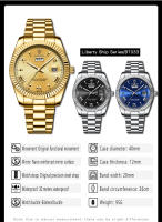 Reloj De Pulsera De Lujo Para Hombre Quadrícula Impermeable Con Fecha Y Semana Luminoso Acero Inoxidable Deportes 2024 Nuevo - details 10