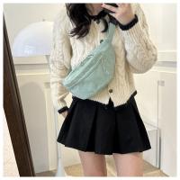 Bolso De Hombro Para Mujer De Corduroy Estilo Fashion 2024 Bolso De Pecho Cruzado Mochila Bananera De Cinturón De Bum Bolsa De Estudiante Con Cinturón - details 6