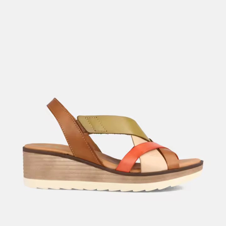 MARILA SHOES SANDALIA PARA MUJER CON CUÑA MEDIA EN PIEL CELESTE MULTIAVELLANA - 1