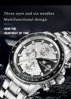 Reloj De Cuarzo Para Hombre OLEVS Marca Top Calibre Original Pantalla Luminosa Resistente Al Agua Acero Inoxidable Cronógrafo Calendario Estilo Casual - details 9