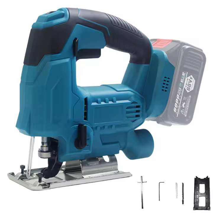 2800RPM Sierra eléctrica inalámbrica de cambio rápido de hoja, herramienta de carpintería para batería Makita de 18V, guía de luz LED de 6 engranajes, 65mm - 1