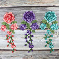 1PC Parche Bordado De Floral Para Ropa Patch De Rosa Tamaño 30cm * 13.5cm Accesorios De Costura Hechos a Mano Y Ecológicos - details 4