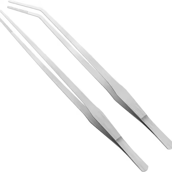 Aguja De Acero Inoxidable 48cm Para Acuario Herramientas De Escenografía De Tanque De Peces Pinzas Rectas Y Curvas Para Alimentación Acuática - 1