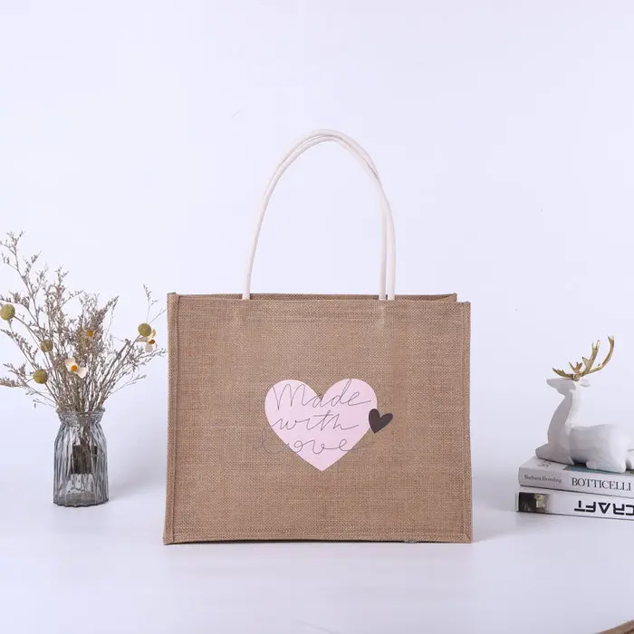 WONDER BOLSA YUTE 43X34 5X17CM DISEÑO MADE WITH LOVE BOLSAS YUTE 43x17x34 Cms. - 1