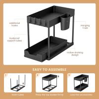 Organizador De Baño Bajo El Grifo Ecológico Con Dos Cajones Deslizantes Y Estantería Multifuncional Para Cocina Almacenamiento De Utensilios De Cocina - details 5
