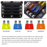 Soporte De Fusible Para Coche Barco Con Bloque De Fusible De 12 Maneras Y Indicador De Advertencia Panel De Distribución De Energía 12V~24V - details 4