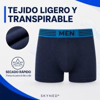 SKYNED Bóxers Hombre MEN Transpirables y Elásticos de Secado Rápido – Pack 6/12/24 Calzoncillos Ropa Interior Masculina Colores Neutros M/L XL/XXL - details 3