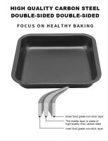 Plato De Hornear Cuadrado De 7.5 Pulgadas Antiadherente Y De Acero Carbono Para Pan Pasteles Y Pizza Molde De Pastelera Para Horno - details 5