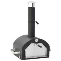vidaXL Horno para pizza y barbacoa al aire libre 3 en 1 negro - details 4