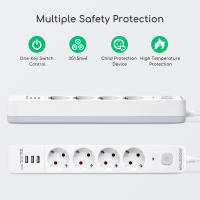 Aigostar Regleta alargador de 4 enchufes con cable de 1.5/3/5 metros e interruptor de 3 USB - details 3
