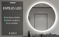 Marctani Espejo Baño Redondo con Luz LED Regulable en 3 Colores - Espejo de Pared ANTIVAHO con Ajuste de Brillo con Memoria e Interruptor Táctil - Espejos Inteligente Retroiluminado - details 0