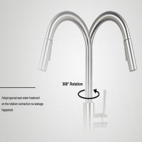 Grifo De Cocina Inteligente Con Sensor Y Pantufla Moverse 360° Monohandle Toque Brushed Doble Modo Agua Grifo Mezclador Montado En La Mesa Cromado Contemporáneo - details 5