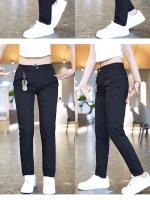 Pantalones Casuales Para Hombre De Seda Con Diseño Simple Medio Peso Verde Olivo Negro Ajustados Rectos Estirables Para Golf Y Uso Diario - details 12